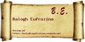 Balogh Eufrozina névjegykártya